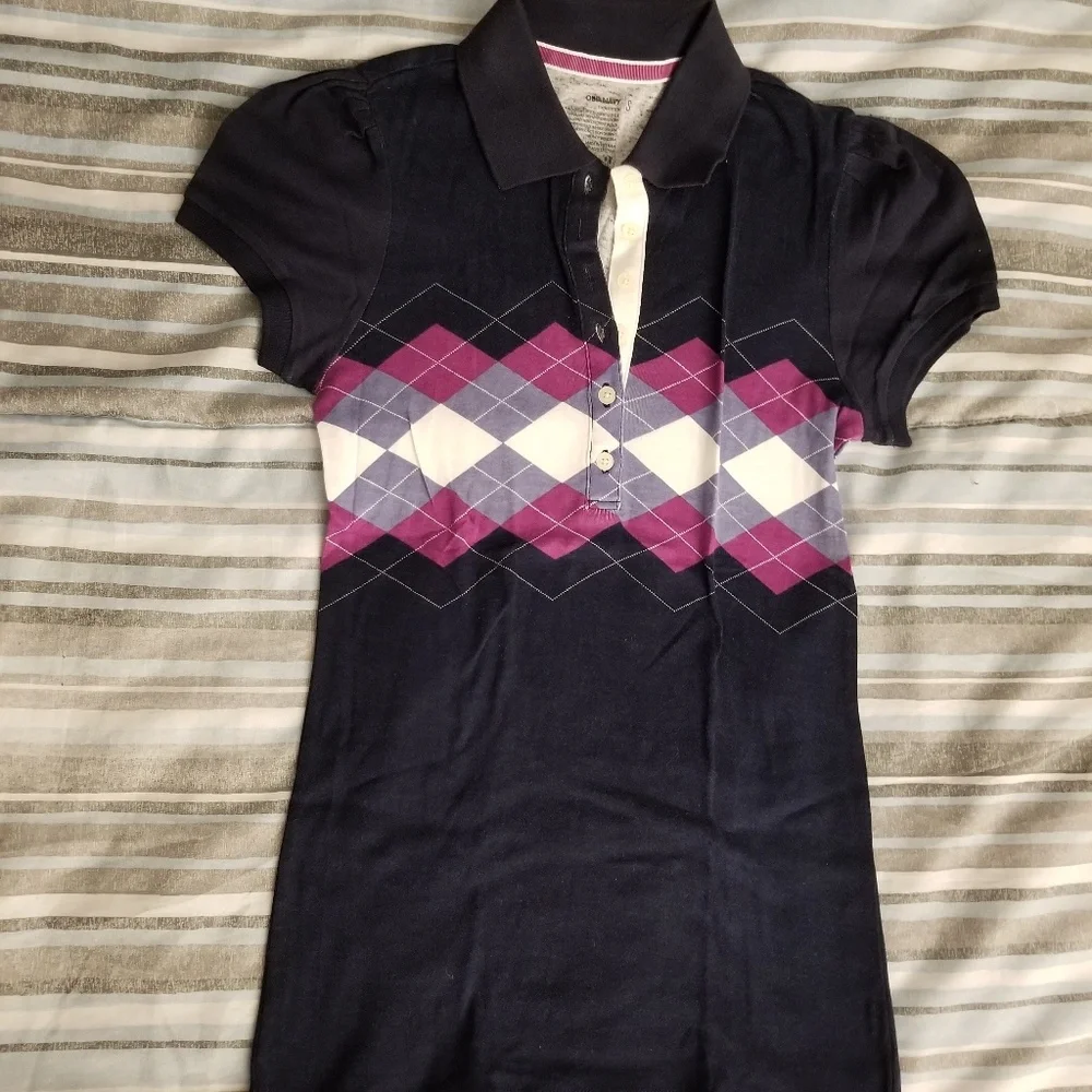 Like NEW - Old Navy Polo Shirt Rhomboids - Picture 1 of 1